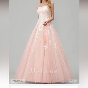JJ’s House Pearl Pink Ballgown Prom Dress with Sequins